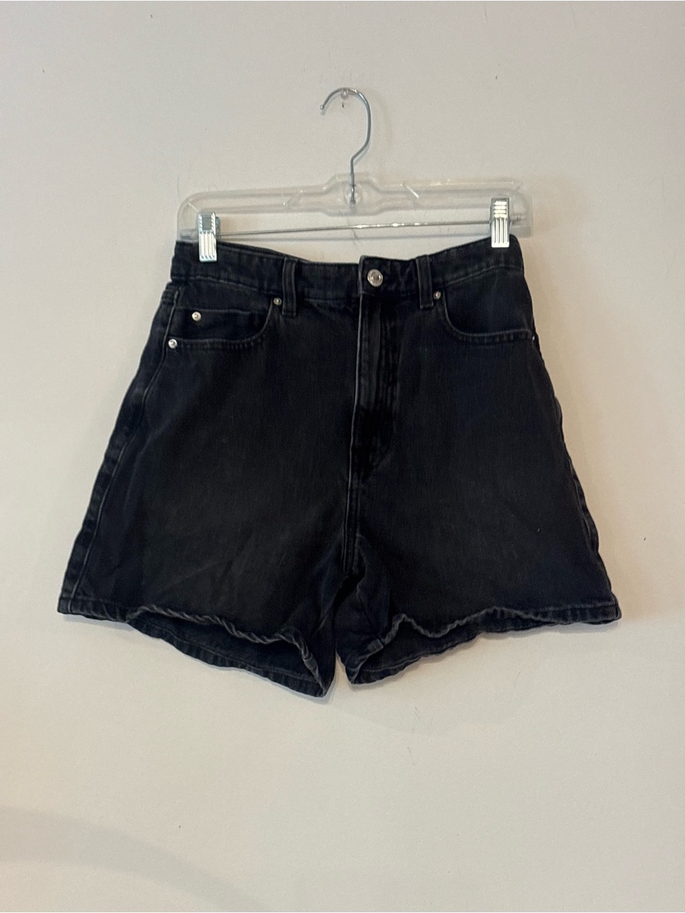 Zara Black High-Rise Denim Shorts